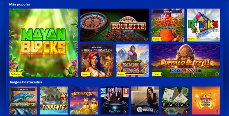 Diferentes juegos disponibles en el casino william hill