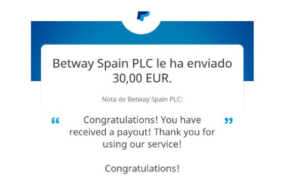 betway casino confirmación de reitrada instantánea 