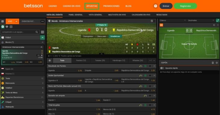 apuestas deportivas con paypal en betsson