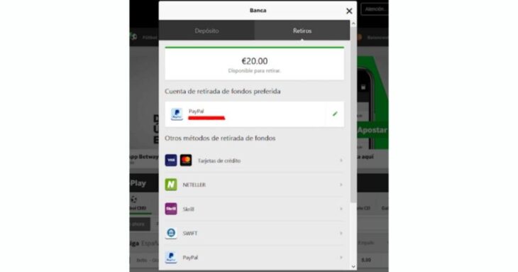 retirada instantanea Betway casino