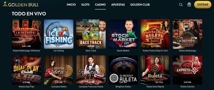 Mesas de casino en vivo disponibles en Golden Bull Casino