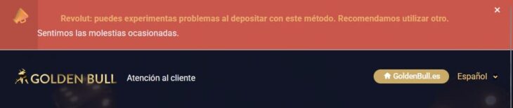 Golden Bull ofrece Revolut como método de pago