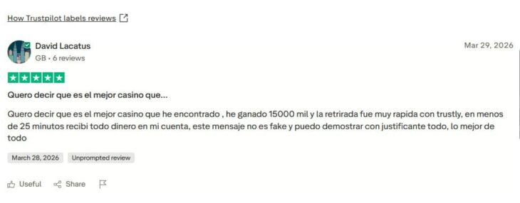 Opinión sobre Golden Bull en Trustpilot