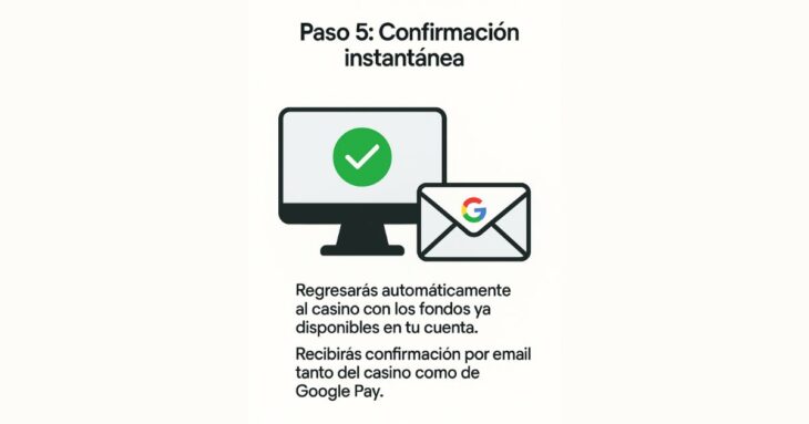 paso 5: tus fondos aparecerán confirmados en el casino