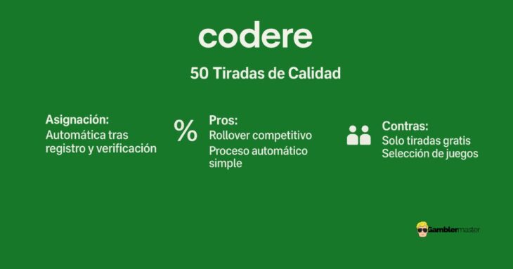 Codere ofrece tiradas gratis sin deposito