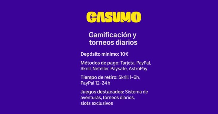 características del casino online casumo