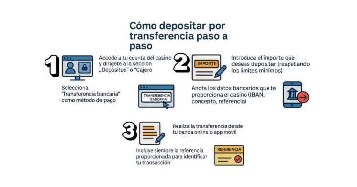 cómo depositar en un casino con transferencia bancaria paso a paso