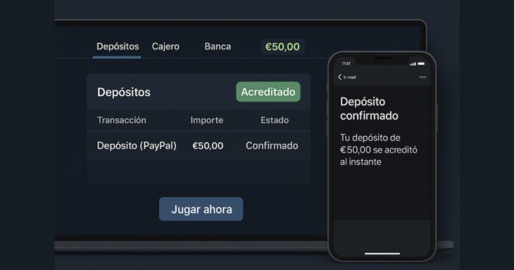 Saldo acreditado al instante y correo de confirmación del depósito