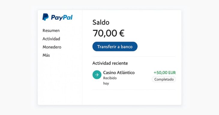 Fondos recibidos en PayPal