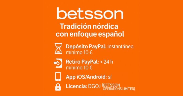 características de betsson apuestas con PayPal