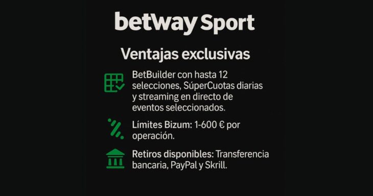 características de betway sports apuestas con Bizum