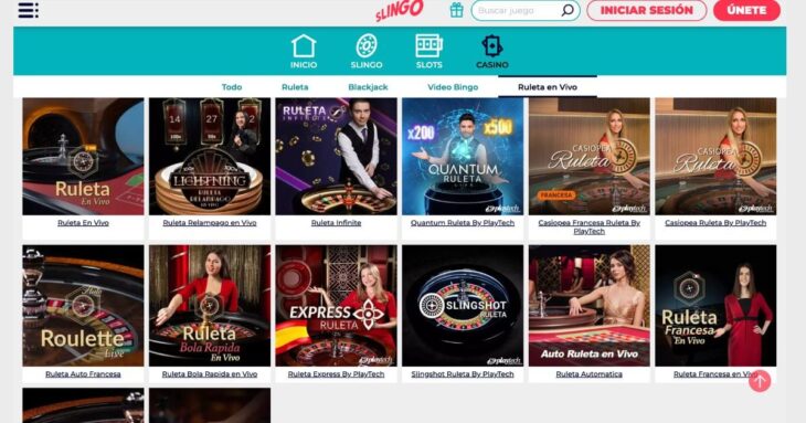 casino en vivo en Slingo