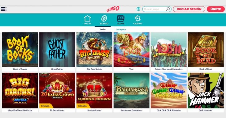 juegos en Slingo casino