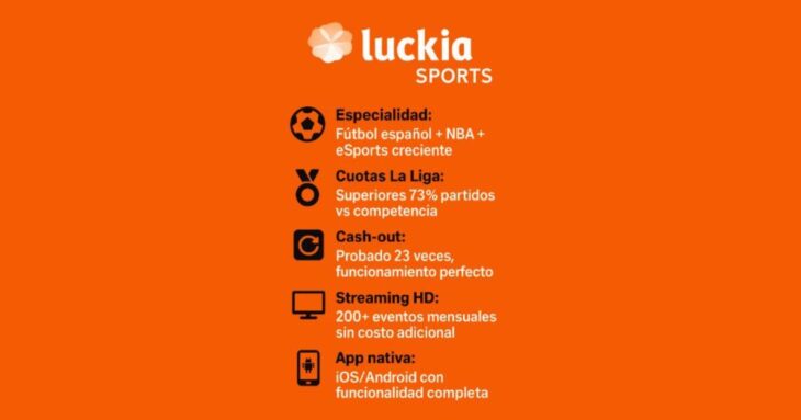 caracterísitcas de la casa de apuestas Luckia