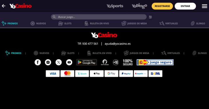 métodos de pago disponibles en YoCasino