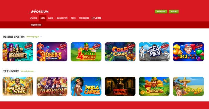 tragaperras disponibles en Sportium casino