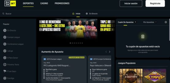 vista de la casa de apuestas DAZNBET